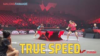 TRUE SPEED Wang Yidi vs Qian Tianyi  2024 Singapore Smash Fancam [upl. by Maloy]