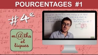 Effectuer des calculs de pourcentages 1  Quatrième [upl. by Mokas]