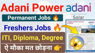 Adani Solar Jobs 🔥 Adani Solar ITI Diploma Degree Jobs Salary 20000 ITI Jobs Vacancy [upl. by Llenrac]