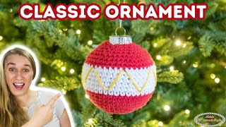 How to CROCHET a CLASSIC Christmas Bauble for Part 1 of the ORNAMENT Mystery CAL [upl. by Etnoek]