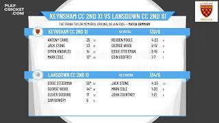 Keynsham CC 2nd XI v Lansdown CC 2nd XI [upl. by Nawud390]