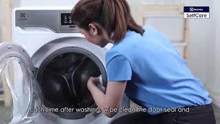 How to Clean amp Take Care of your Front Load Washing Machine  Electrolux TH [upl. by Oniratac554]