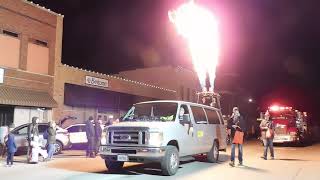 2023 Lincoln Christmas Parade  ME Realty flaming hot entry [upl. by Aerbma407]