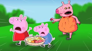 Peppa amp George ESCAPE EVIL HUNGRY PIG in Roblox [upl. by Pardoes]