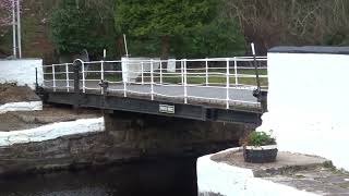 The historic 1871 Oakfield Swing Bridge on the Crinan Canal at Lochgilphead Argyll Scotland 9324 [upl. by Shewmaker]