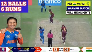 IND W Vs WI W T20 World Cup warm up match highlight India vs West Indies T20 World Highlights [upl. by Tanya]