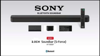 Sony HT S100F 20ch Soundbar Bass Reflex Speaker Tweeter Bluetooth HDMI ARC Optical Unboxing Test [upl. by Lyrret]