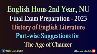 Partwise Suggestions for the Age of Chaucer।। History ।। Hons 2nd Final Examination  2023 [upl. by Nadruoj356]