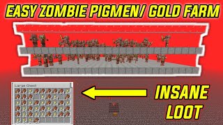 EASY GOLDZOMBIE PIGMAN Farm Minecraft 1152 Unlimited Gold [upl. by Solana]