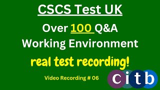 CSCS Card UK  CSCS Test 2023  CSCS Test for Green Card  cscscard  06 working environment [upl. by Anoved]