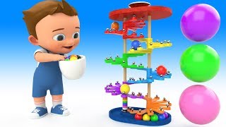 Ping Pong Color Balls Slider Wooden Toy Set 3D  Learning Colors for Children Baby Play Balls Toys [upl. by Kilmarx]