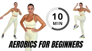 10 Min Aerobics For Beginners  Morning Energy Booster  Aerobic Exercises [upl. by Lenneuq]