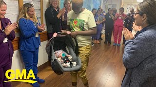 Baby named Miracle celebrates going home after 4 months in the NICU [upl. by Elidad]