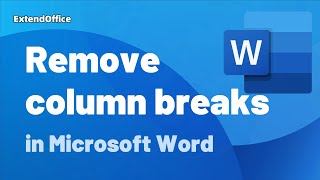 How to remove column breaks in Word [upl. by Montagu]