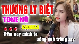 Thương Ly Biệt Karaoke Tone Nữ  Beat Rumba  Ngân Ngân Cover [upl. by Tybie]