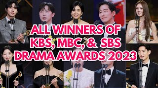 FULL LIST ‼️ THE WINNERS OF KBS MBC AND SBS DRAMA AWARDS 2023 [upl. by Hastings]