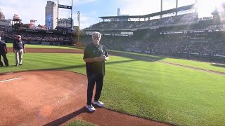 Jack Morris first pitch in Detroit Tigers 1984 Ceremony [upl. by Parnell955]