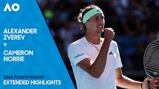 Alexander Zverev v Cameron Norrie Extended Highlights  Australian Open 2024 Fourth Round [upl. by Eissert442]