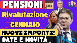 🟢RIVALUTAZIONE PENSIONI 2025 👉AUMENTI DATE E Novità IMPORTANTI [upl. by Hege468]