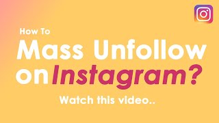 How to mass unfollow on Instagram with one click  Easy tutorial [upl. by Neehar247]