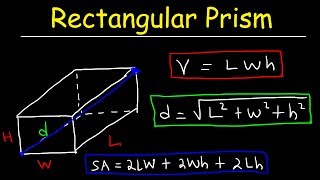 Rectangular Prism  Volume Surface Area and Diagonal Length Rectangles Geometry [upl. by Wessling]