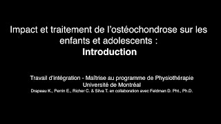 Ostéochondrose  Introduction [upl. by Arait249]