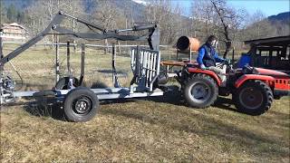 made in home carraro tigrone forestale Forstanhänger forestry trailer Homemade [upl. by Eltsyrc]