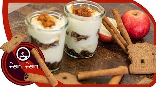 Dessert im GLAS  SPEKULATIUS Tiramisu mit Apfel Karamell  einfachen Nachtisch selber machen [upl. by Ackerman608]