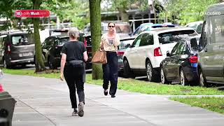 Katie Holmes spotted in NYC donned in casual garb for a stroll [upl. by Chimene]