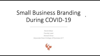 Small Business Branding During COVID19 [upl. by Endres964]