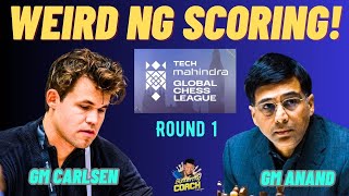 HANEP NA SCORING SYSTEM PABOR SA BLACK Anand vs Carlsen Tech Mahindra Round 1 [upl. by Schrick]