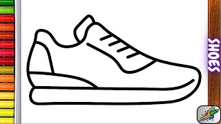 how to draw a Shoes  easy drawing of Shoes for kids  easy to draw shoes  drawing for kids [upl. by Notaes]