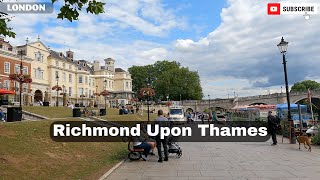 London 4K Walking Tour  Richmond Upon Thames  Riverside Walk  July 2023 [upl. by Erdnad]