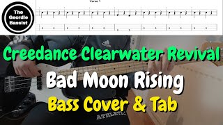 Creedance Clearwater revival  Bad Moon Rising  Bass cover with tabs [upl. by Eelrahs]