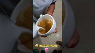 😅 WIGGLE HEART 💗 latte heart couple youtubeshorts baristalife training school [upl. by Armando234]