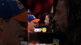 John Cena amp Roman Reigns 2017 vs 2021 😳shorts wwe romanreigns [upl. by Adgam216]