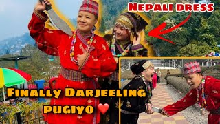 DAJEELING MA NEPALI DRESS ❤️MUSKAN LAI KHUKURI LEY HANEY🥹 FINALLY DARJEELING PUGYO PYARO SATHI HARU [upl. by Amre312]