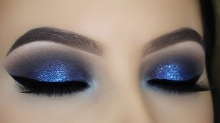 Blue Glitter Smokey Eye Tutorial [upl. by Eseerehs]