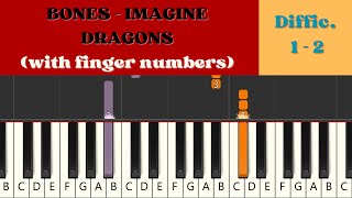 BONES  Imagine dragons  TUTORIAL PIANOFORTE FACILE [upl. by Salocin]