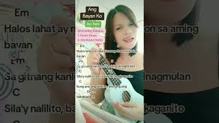 Ang Bayan Ko  Asin Cover by RioCarlaRC shorts cover ukulele tutorial [upl. by Cerf]