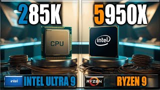 285K vs 5950X Gaming Benchmarks  Applications Tests [upl. by Ymrots]