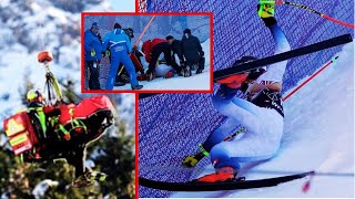 Aleksander Aamodt Kilde airlifted from course after downhill crash at Wengen  Aamodt Kilde Sturz [upl. by Bristow]