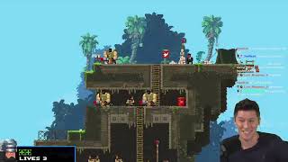 Broforce  VOD 1 Hard Mode Full Playthrough amp Reaction [upl. by Egiaf]