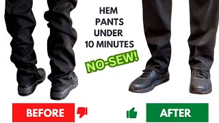 EASY No Sew Way to Hem Uniform Pants with fabric hemming tape [upl. by Oilenroc]