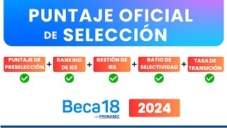 Beca 18 2024  Conoce los PUNTAJES DE SELECCIÓN OFICIAL [upl. by Marala531]