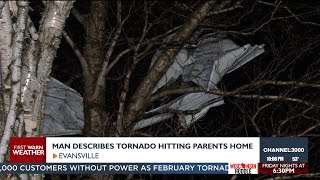 Tornado damages home in Evansville [upl. by Htebasyle]