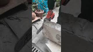 12inch lithium electric saw cutting lightweight brickschainsawshardwaretoolsviralvideoforyou [upl. by Eiralav]