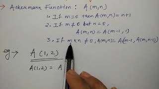 ackermann function in hindi  Data Structures  Niharika Panda [upl. by Anzovin706]