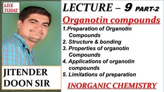 Bsc final Organotin compounds structure and bonding applications of organotin by jitender doon sir [upl. by Ahsel992]