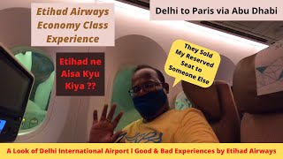 Etihad Airways Economy Class Experience l Delhi to Paris via Abu Dhabi [upl. by Nettie]